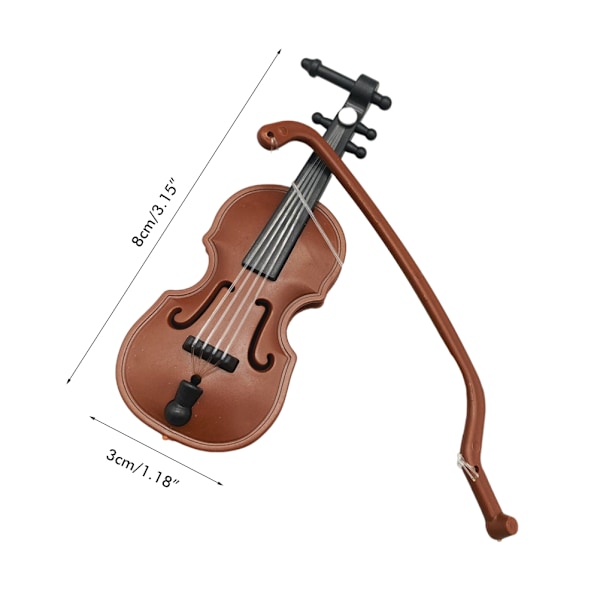 Plastdockhus Mini Violin Hantverk Miniatyrer DIY Dockhus Violin Mini Musikinstrument Modell för Dockhus Tillbehör