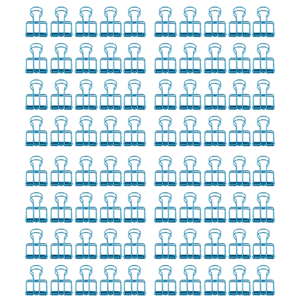 19mm 80 stk. Binderklips med sterk klemkraft, metall, hule haler, små binderklips, papir klemmer, kontorrekvisita, blå
