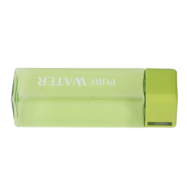 500 ml 17 oz vattenflaska transparent bärbar bokstavstryckt dricksvattenflaska med handledsrep grön