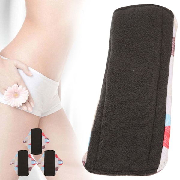 3 stk. Stofbind til menstruation - Vaskbare og genanvendelige bind - N45