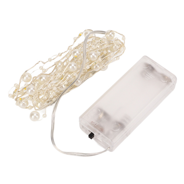 4 stk Perler String Lights Hvide Perler DIY Attraktivt dekorativt plast Metal Lavspændings LED String Lights