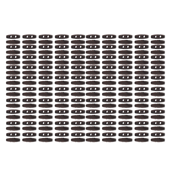 200 stk. træknapper 2‑huls DIY mørk kaffe olivenform tøjtilbehør 30mm