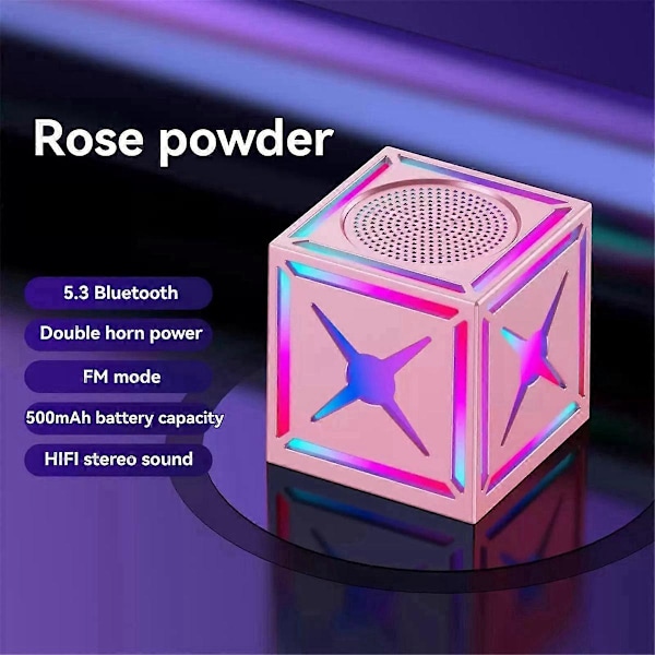 Langaton Mini Ulkokaiutin RGB-värivaloilla ja Bassokaiuttimella, Musta