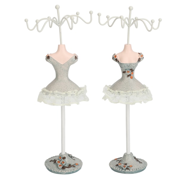 Örhängen Halsband Prinsessklänning Stativ Display Järn Mannequin Prinsess Smyckesställ Tallgrön 3