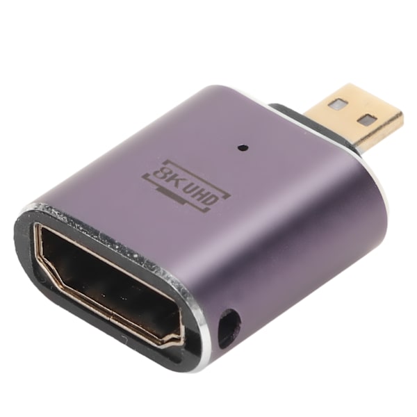 HD Multimedia Interface Hona till Micro HD Multimedia Interface Adapter med LED-ljus 48Gbps Stöd 8K Micro HD-omvandlare