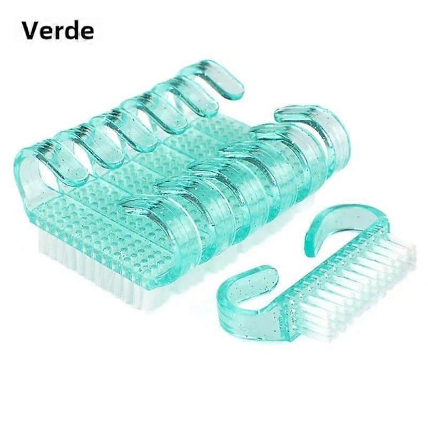 50 st Nagelrengöringsborstar med Färgglada Plast Dammrengöringsverktyg för Manikyr och Pedikyr Mjuk Verde