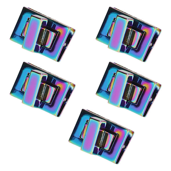 5 Set Twist Locks Färgglada Rektangulära Hållbara Utsökta Väskslutar för DIY Axelväskor Handväskor