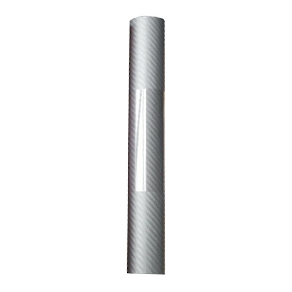 127cm Lång 3D Kolfiber Skiftande Dekaler Klistermärke för Bil Kaross silverfärgad 10cm