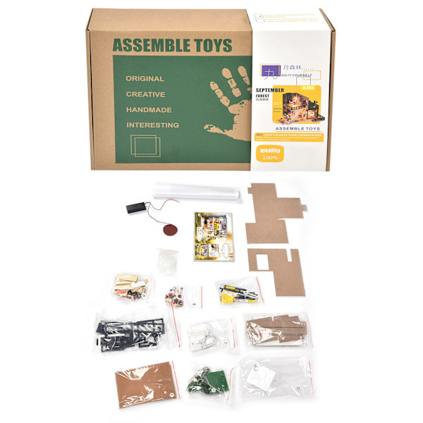 Montera Villa DIY Dockhus Barn Dockhus Kit Miniatyrhus Byggsats Födelsedagspresent
