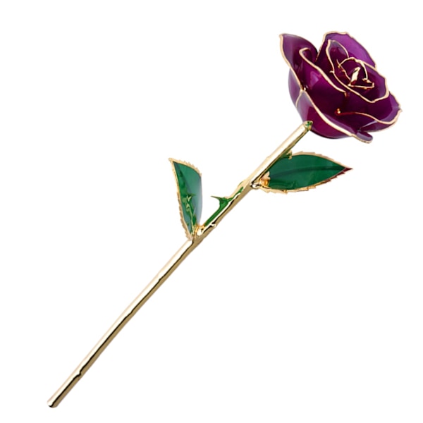 Äkta lila ros 24K gulddoppad bevarad blomma gåvor med stativ för alla hjärtans dag årsdag bröllop