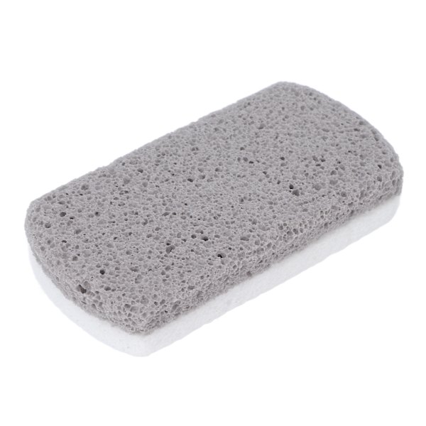 Fodsten af skumglas - Dobbeltsidet fjerner hård hud - Scrubber - Naturlig pedicure-fil - Eksfoliering til fødder - Grå/hvid