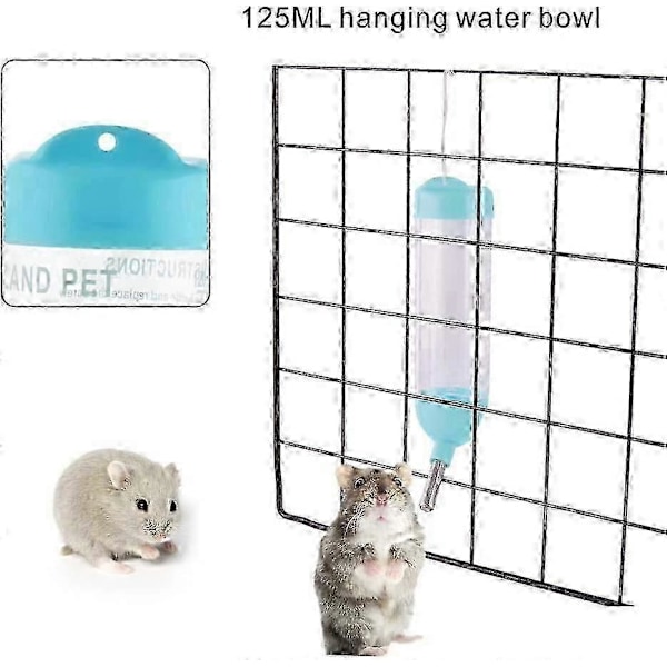 Hamsterin juomapullo kulholla, sopii pienille jyrsijöille, 125 ml