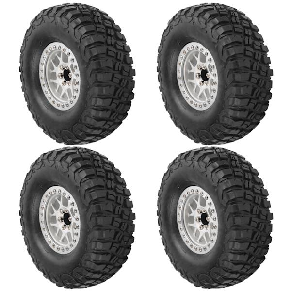4 stk. 2,2 tommer RC-hjul dæk med legering hjulnav til Axial SCX10 D90 1/10 RC Crawler Hvid