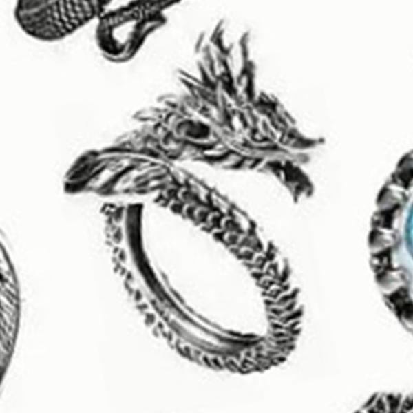 15 kpl sormussetti Vintage käärmeen kallon muotoinen säädettävä avautuva metalliseos korusormukset naisille miehille