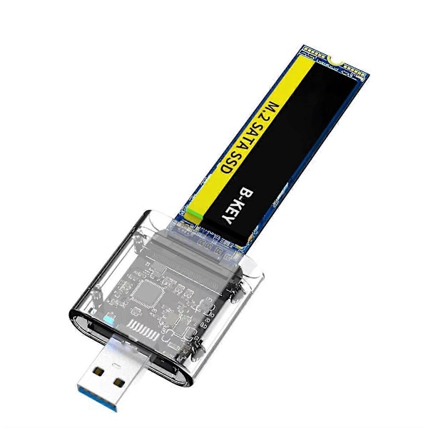 M2 NGFF SSD-kabinett M.2 till USB 3.0 Gen1 5Gbps Höghastighets SSD-kapsling