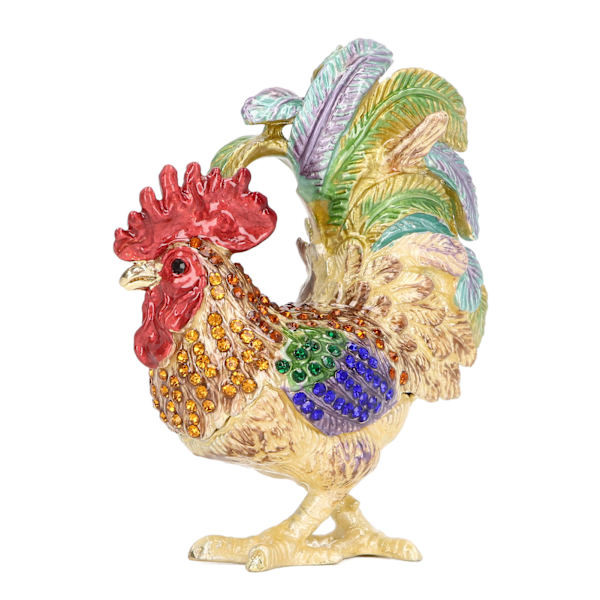 Tupp Souvenirask Inbäddad Strasslegering Ljusa Färger Bred Applikation Bejeweled Box för Smycken Toalettbord