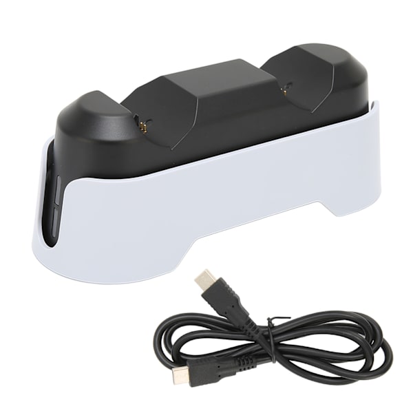 Til PS5 Controller Ladestation Controller Dobbelt Opladningsdock til PS5 med LED-indikator Hvid