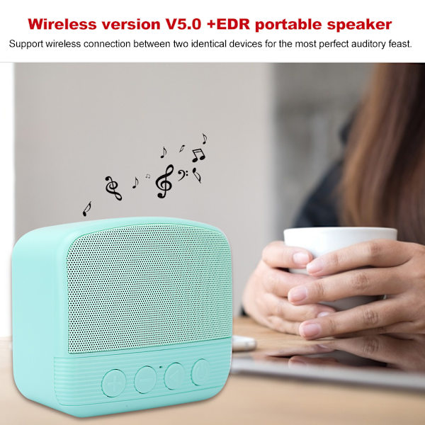Trådlös Bluetooth-ljus liten sprickljudshögtalare bärbar ljudmobiltelefon utomhus mini subwoofergrön