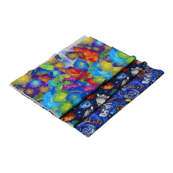 Sytyg Mjuk hudvänlig Andas print Quiltduk för DIY Craft Bag Kläder Typ 3