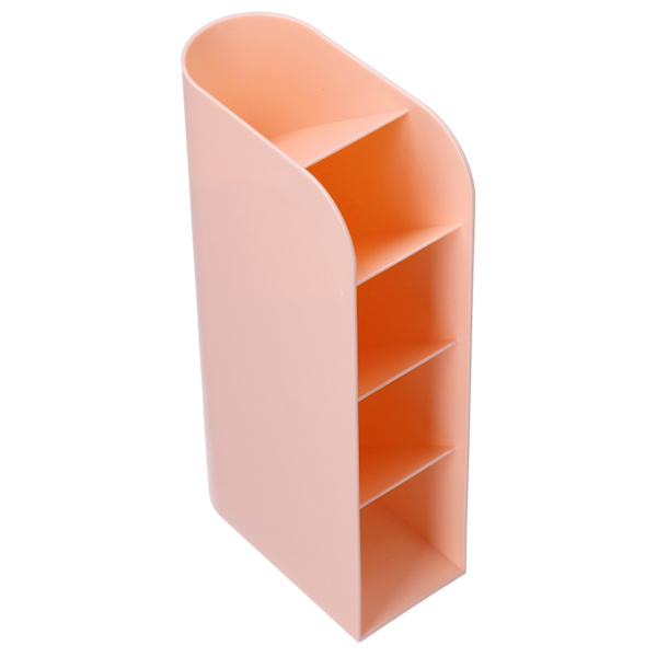 Opbevaringsboks skrivebord 4 gitter multifunktionel sød pink vertikal brevpapir arrangør til studierum kontor toiletbord