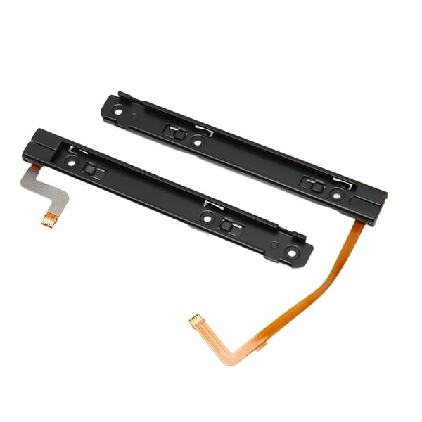 1 par spillkonsoll gliderail profesjonell erstatning metall sliderail med sensor flexkabel for SWITCH OLED-vert