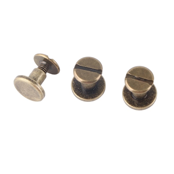 20 stk flatt hode kobber messing skruer muttere spiker nagler skinnhette tilbehør (6,5 mm)