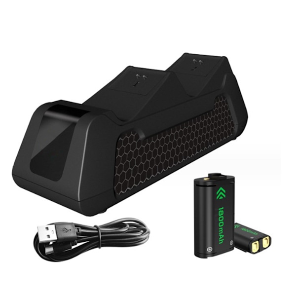 Controller-opladningsstation Dobbelt opladningsdock med 2 1800mAh genopladelige batteripakker til Xbox Series S X til Xbox One