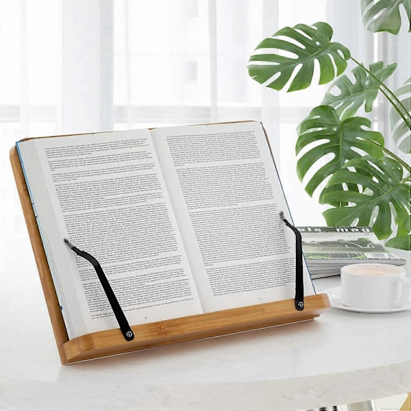 Hopfällbart Lässtöd, Bokställ i Bambu, Justerbart 5-graders Lässtöd, för iPad, Surfplatta, E-läsare, Kokböcker, Encyklopedier och Atlas, 11 x 7,9