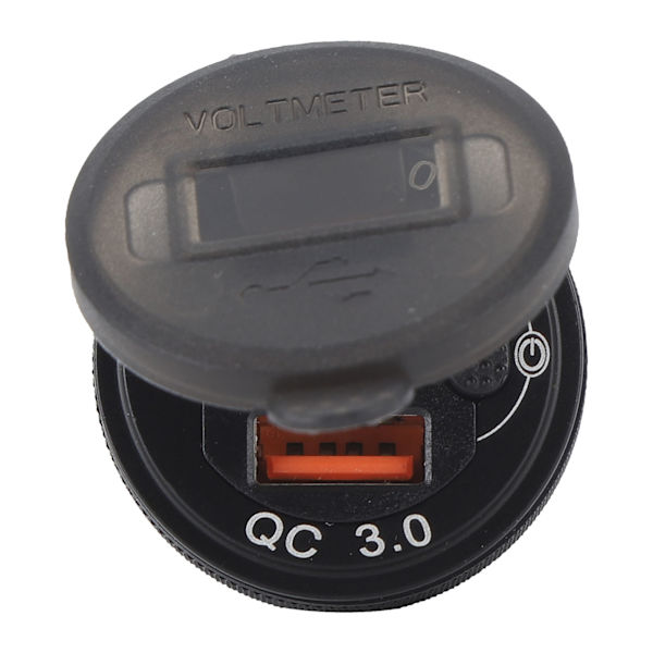 Auton laturi LED-jännitteenmittarilla ja painonapilla Dual QC 3.0 Pikalaturi 1 2 3 sarjaan EU-pistokkeella Punainen