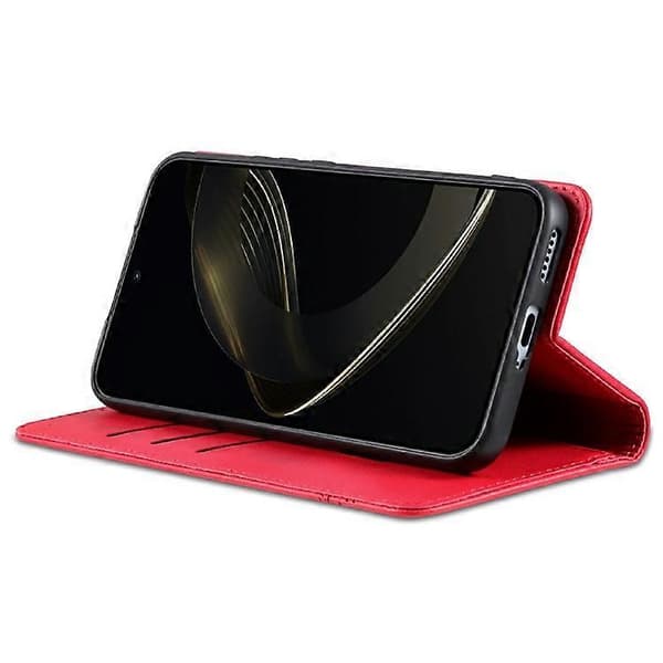 AZNS Compatible Case for Samsung Galaxy A56 5G, PU Leather Wallet Case with Cowhide Texture Red