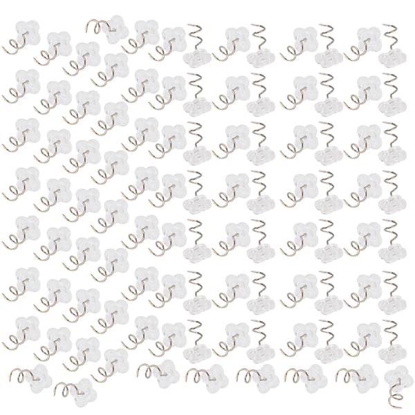 100 stk. vridd stift i rustfritt stål, gjennomsiktig ABS sklisikker sofafestet spiralspiker (blomsterblad vridd stift)