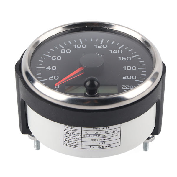 85mm nopeusmittari LCD säädettävä vedenpitävä 220KM/H 12V/24V autolle, kuorma-autolle, veneelle, moottorille