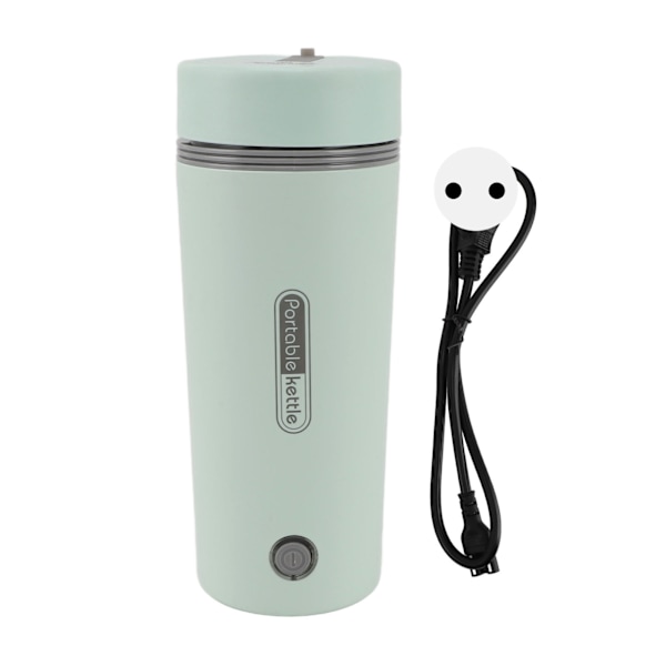 Rejse elektrisk kedel 300W 350ml rustfrit stål automatisk isolering bærbar mini varmtvandsbeholder til kaffe te lysegrøn EU-stik 220V 50HZ