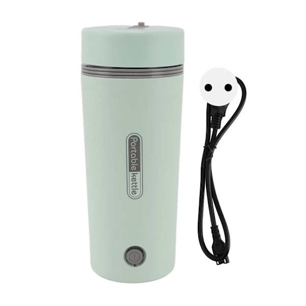 Travel Electric Kettle 300W 350ml Stainless Steel Automatic Insulation Portable Mini Hot Water Boiler for Coffee Tea Light Green EU Plug 220V 50HZ