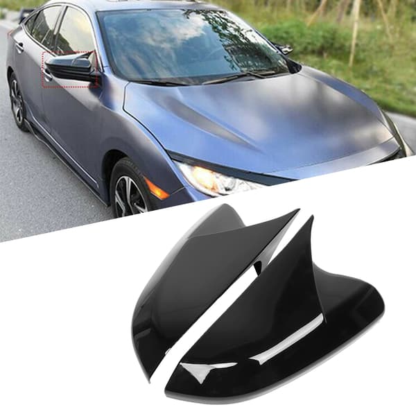 Bakspejlsdæksler til Honda Civic 10. generation 2016-2020 (Glans Sort)