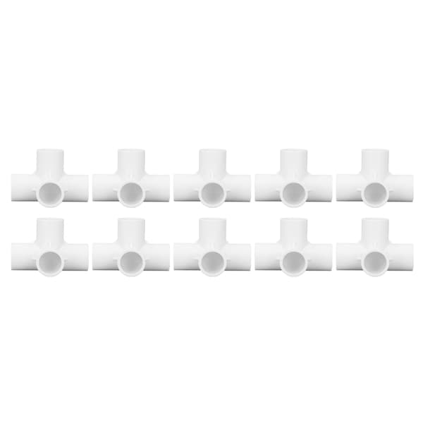 10 stk. 4-vejs PVC-fittings albue rørforbindelse 25 mm udløbssæt til møbelforbindelse hvid