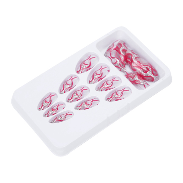 24ST falska konstnaglar cover lång tryck Färgglada konstnaglar för DIY Nail Art SalonN9