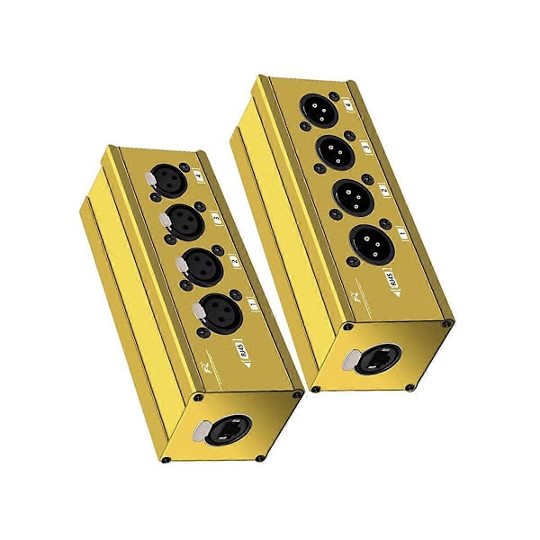 4-kanals 3-benet XLR til Ethercon RJ45 Cat5 Ethernet-forlænger, gul