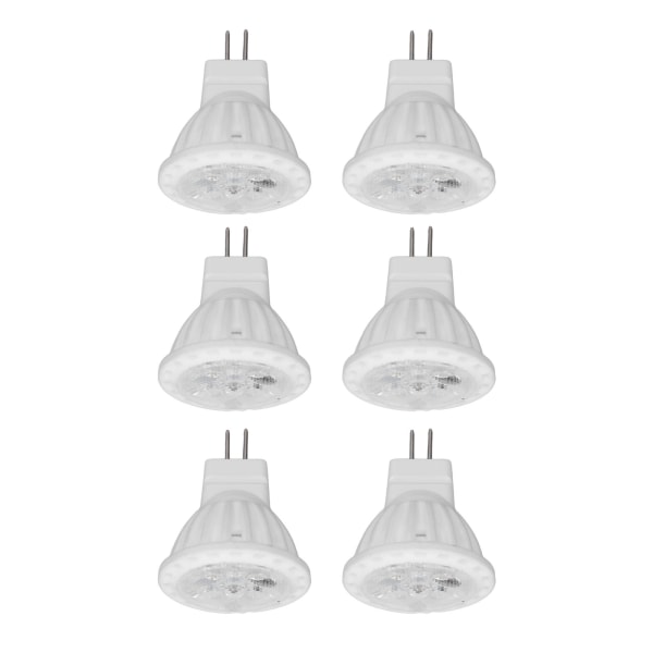6 stk MR11 LED lyspære 4W GU4 dobbel pin pære Dimbar 360lm lampe for gangvei hage landskapsområder 220V hvitt lys 6000K