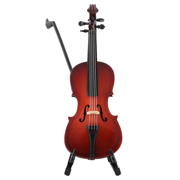 5.5in trä miniatyr cello replika med case Instrument modell musikaliska gåvor prydnader