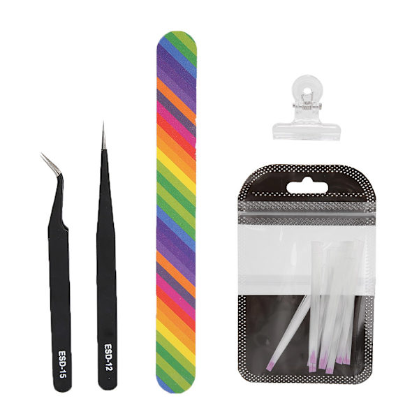 5 st Nagelförlängning Glasfiber Formning Clip Nagelfil Pincett Manikyr Verktyg Set