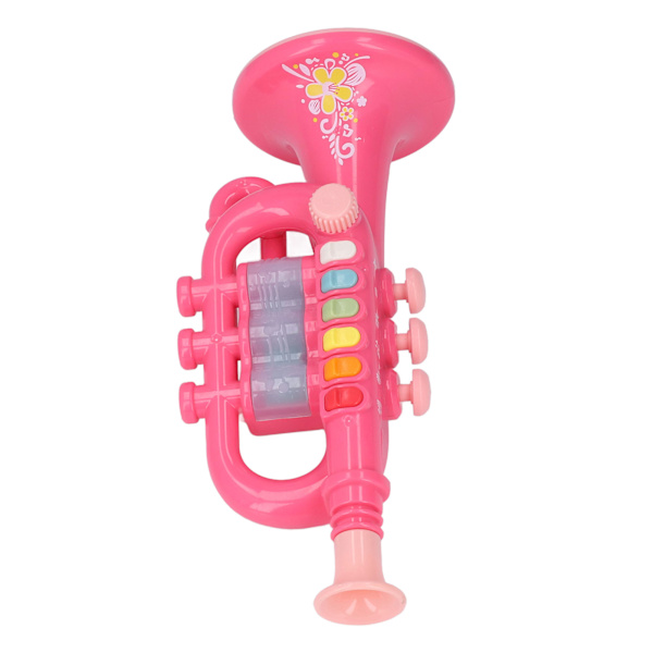 Hornleksak Simuleringsdesign Dynamisk ljuseffekt Musikinstrument Hornleksak Present med snöre för över 3 år gammal Rosa