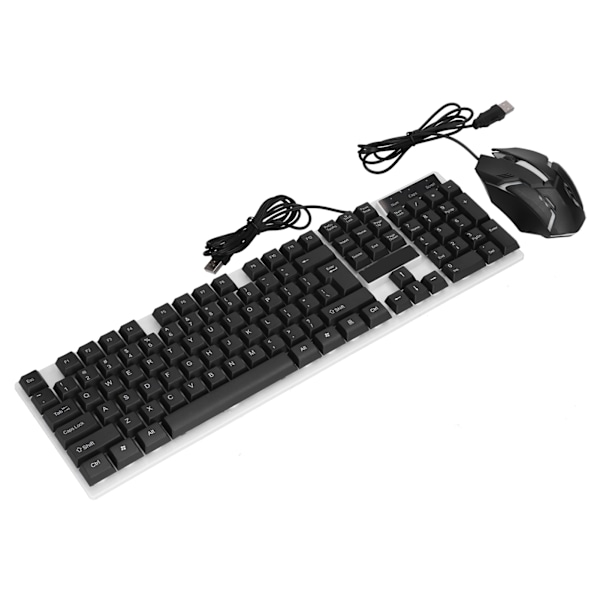 USB-tastatur og mus, holdbar ABS, komfortabel, ergonomisk, datatilbehør for kontor og hjem