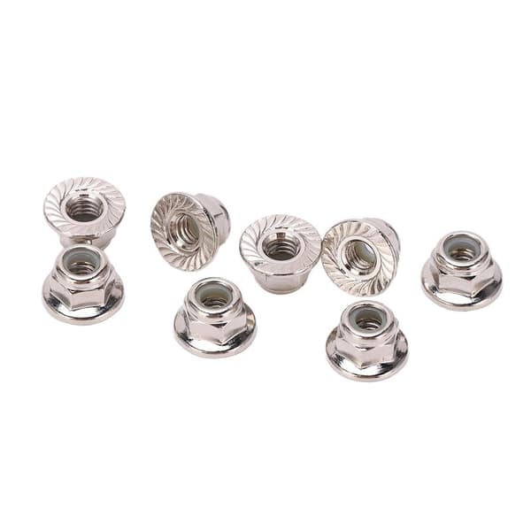 8st Metall M4 Hjul Låsmutter Fläns Nylon Låsmuttrar för Arrma Typhon 1/10 RC Biltillbehör Silver
