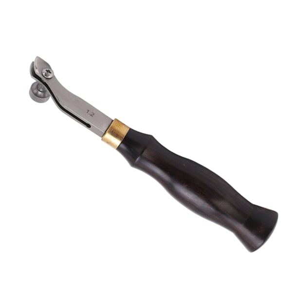 Justerbar kantfolder speilrefleksjon rustfritt stål DIY lærkantfolder med trehåndtak lærkantfolder 1,2 mm