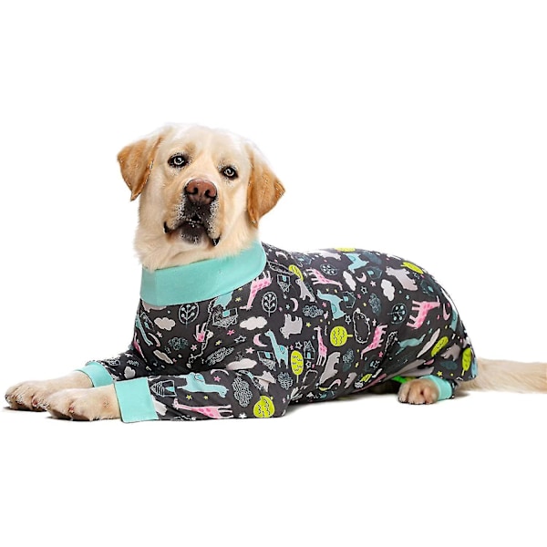 Nydelige elastiske hundepyjamaser for mellomstore og store hunder - grå