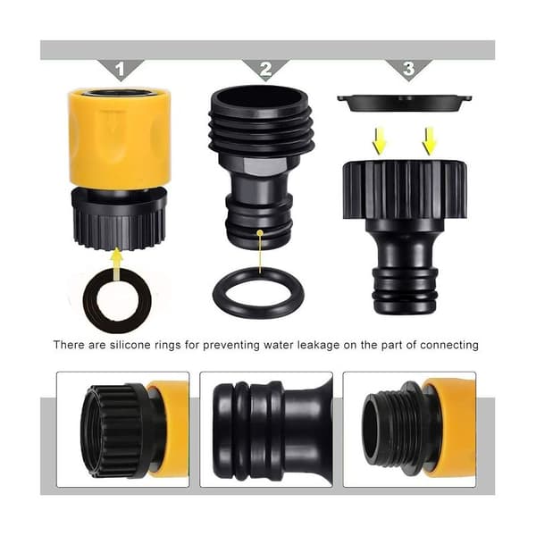 Sæt med 20 lynkoblinger til haveslanger – 3/4\" hanadaptere – ABS-plastfittings – DN15-kompatibel