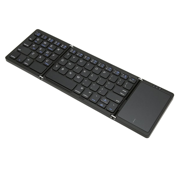 Vikbart tangentbord B089T 3 vikt pekplatta Funktion 64 tangenter Bärbar typ C Laddning Magnetisk stängning Datortangentbord Svart