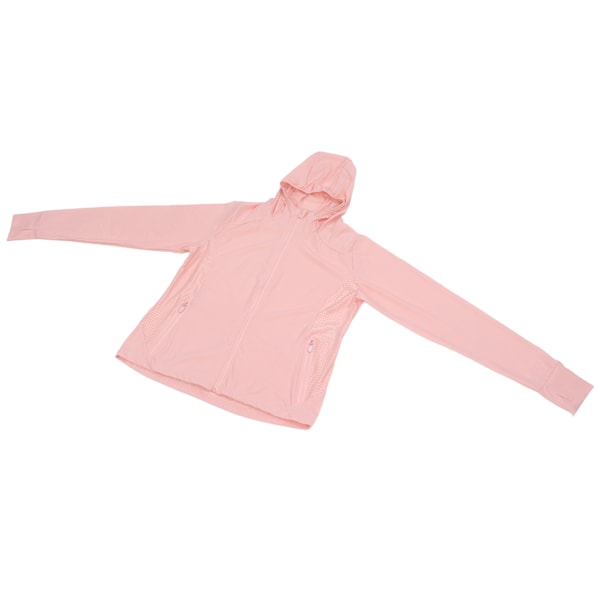 Kvinde Solbeskyttelse Hoodie Fashionable Udendørs Åndbar Langærmet UV Beskyttelse Jakke (Pink) S