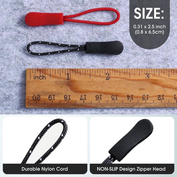 Zip Pull Tabs - 80 stk, tøj, rygsække, kufferter, håndtasker, punge